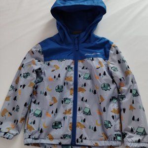 Eddie Bauer Toddler Boy Raincoat Size 4T - Like New - NICE Camper Outdoor Print